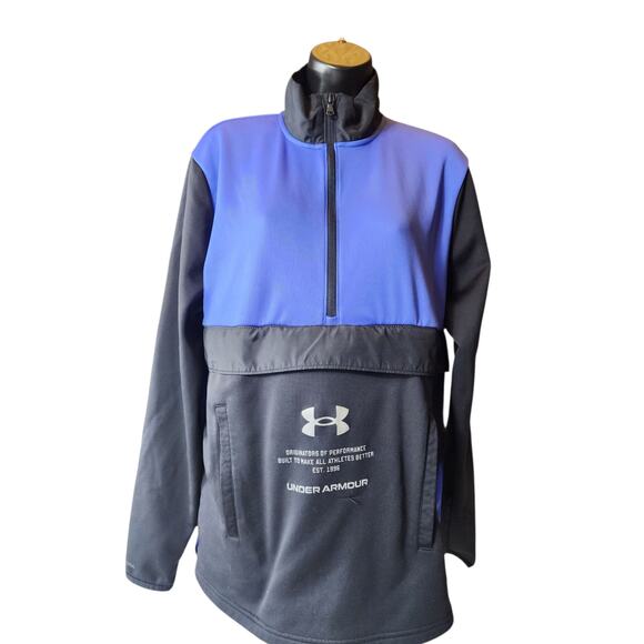 Under Armour ColdGear Mens Medium Pullover Athletic Sweatshirt Kangaroo Pocket - Picture 10 of 13
